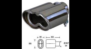 Uitlaatsierstuk RVS Wave - Passend 45-62mm