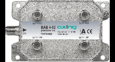 Axing BAB 4-02 Kabel-TV lasdoos 4-voudig 5 - 40 Mhz, 40 - 470 MHz, 470 - 862 MHz, 862 - 1006 MHz