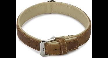 Beeztees Comfort - Halsband Hond - Leer - Bruin - 55 cm x 30 mm