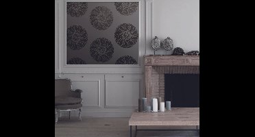 Dutch Wallcoverings Vliesbehang dessin flock - Bruin