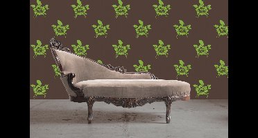 Dutch Wallcoverings Vliesbehang small flower - groen/bruin