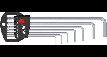 Wiha Stiftsleutelset in Classic houder zeskantkogelkop 8-delig mat verchroomd in blister - 03723