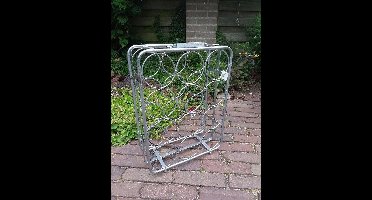 Wijnrek met handvat - Metaal - 12 flessen - 36 x 15,5 x 48 cm