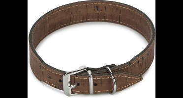 Beeztees leren halsband Cork. Bruin. 55 cm x 30 mm.