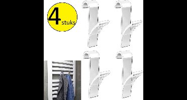 Haken voor Radiator om Handdoeken op te Hangen 4 stuks – 10x6cm | Geschikt voor aan de Verwarming | Ophanghaken
