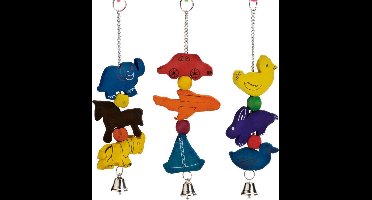 Beeztees houten vogelspeeltje + bel