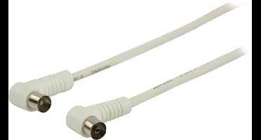 Coaxkabel Haaks Coax Male (IEC) - Coax Female (IEC) 3.00 m Wit