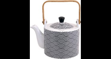 Tokyo Design Studio Nippon Black Theepot 0,8 liter in fraaie Geschenkdoos. Porseleinen Theepot met uitneembaar Theefilter