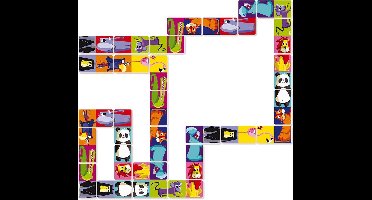 Janod Spel - Domino Jungle - 2-In-1 Spel: Een Geïllustreerde Kant, Om Beide Delen Van Elk Dier Te Vinden En In Elkaar Te Zetten En Een Genummerde Kant - Bevat 28 Grote Kartonnen Dominostenen - Geschikt Vanaf 3 Jaar