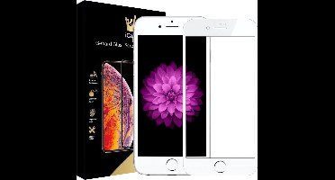 Screenprotector geschikt voor iPhone SE 2022 / 2020 / 8 / 7 - FullGuard Screen Protector Wit