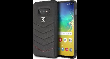 Ferrari Heritage Leather Back Case - Geschikt voor Samsung Galaxy S10e - Zwart