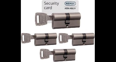 Nemef veiligheidspofielcilinder met kerntrek + security card 142/9 4 s
