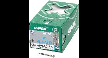Spax Spaanplaatschroef lenskop RVS T-Star T20 4.5x50mm (per 200 stuks)