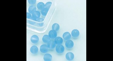 Glasparels Rond Mat IJsblauw