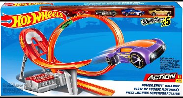 Hot Wheels - Power Shift Racebaan + 5 diecast