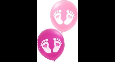 Ballonnen - Baby Voetjes - Roze - 8st.