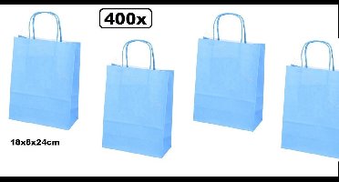 400x Papieren koordtas blauw 18x8x24cm.