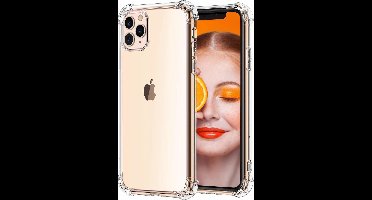 Ntech hoesje Geschikt voor iPhone 11 Pro Max Anti Shock Back Cover - Transparant
