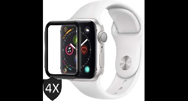 Screenprotector geschikt voor Apple Watch Series 5 (44 mm) - Full Screen Volledig Beeld - 4 Stuks