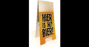 Boeren Tirol & Oktoberfest Kostuum | Waarschuwingsbord Hier Is Het Bier | False | Bierfeest | Verkleedkleding