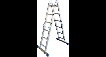 Alumexx Multi Vouwladdertrap - 12 Treeds - Inclusief stabiliteitsbalk - Werkhoogte 3.60m