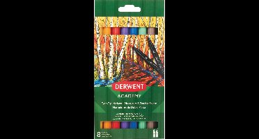 Derwent Marker Twin Tip Academy Brush - 8 Markers - Diverse Kleuren