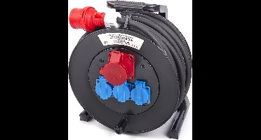 Professionele 25 Meter 230 en 380 Volt Kabelhaspel, Stoomhaspel 3 x 2,5 mm