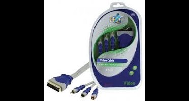 HQ Standaard Scart Mannelijk - 3x Rca Mannelijk Component Kabel 2.50 M