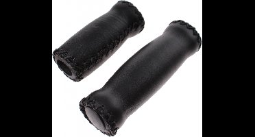 Velo Leren fietshandvat - ergonomisch - zwart - 92/128 mm