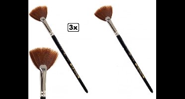 3x Waaier penseel mt 4