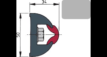 VETUS STRIPGL grijze Afdekrand 30 meter
