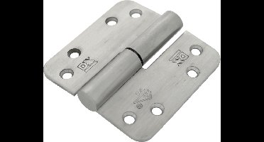 Kogelstiftpaumelle - Ronde hoeken - 89x89mm - Rechts - RVS Geborsteld - SKG***