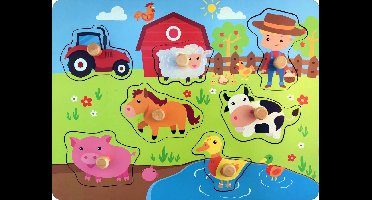 Houten vormenpuzzel boerderij dieren vanaf 1 jaar