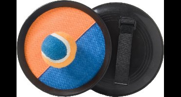 Catchballset Oranje/Blauw – Klittenband Bal 19 cm – Strandspel, Buitenspel & Recreatief Spel – Catchbal Set voor Kinderen & Volwassenen – Tuin, Camping & Strand – Engelhart