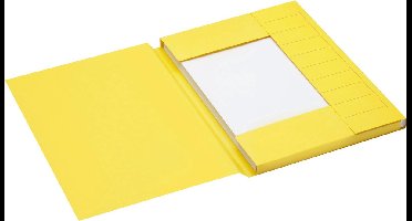 Dossiermap Secolor A4 3 kleppen 225gr geel - 125 stuks