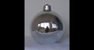 3 stuks 1 Onbreekbare kerstbal diameter 20 cm zilver glanzend