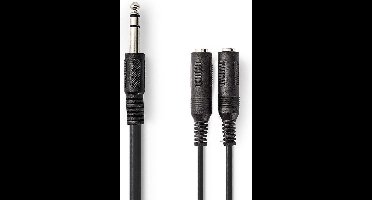 Valueline Vlap23110b0.20 6.35 mm To 2x 6.35 mm Stereo  Splitter Cable 0.2 M
