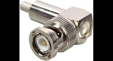 BNC (m) krimp connector voor RG58 kabel - 50 Ohm / haaks