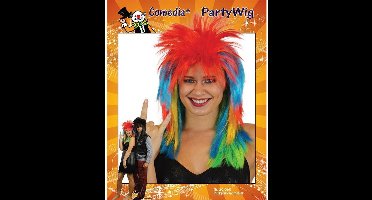 Witbaard Pruik Punk Synthetisch Multicolor