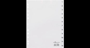 DURABLE Ordnerregister 611202 DIN A4 1-12 geprägte Taben ws