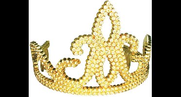 Goudkleurige strass tiara voor kinderen - Verkleedattribuut