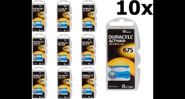 Duracell 675 gehoorapparaat batterijen - DA675 - blauw - 60 stuks (10 x 6 batterijen)