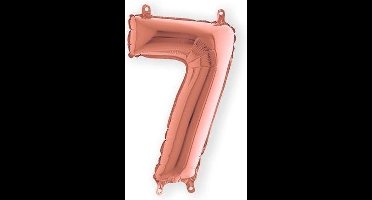 Grabo balloon - Folieballon - Cijfer 7 - Rozegoud - 35cm
