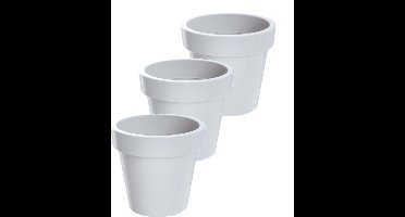 Bloempot Buiten Rond Lofly 13cm WIT Prosperplast / 3 STUKS ! /