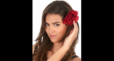 Vegaoo - Rode roos haarspeld voor volwassenen