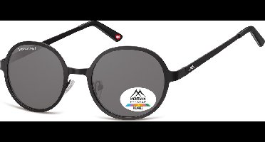 Montana MP87 - Zonnebril - ronde vorm - mat zwart- polarizerend