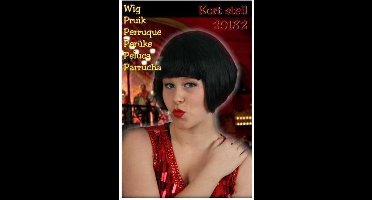 Pruik kort steil haar zwart