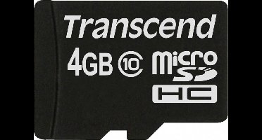Transcend MicroSDHC-Kaart zonder Adapter - 4 GB