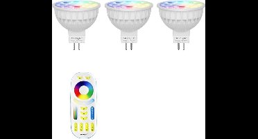 Milight Beginners set - MR16- 3 wifi lampen - Kleur + DUAL WHITE