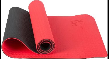 Njoy Your Sports Sportmat - Yogamat - Fitnessmat - Fitness - Antislip - Rood - Zwart - 183x61x0.6cm
